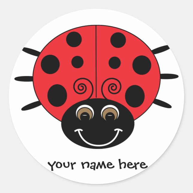 Adesivo Redondo Sticker Ladybug Personalizado (Frente)