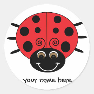 Adesivo Redondo Sticker Ladybug Personalizado