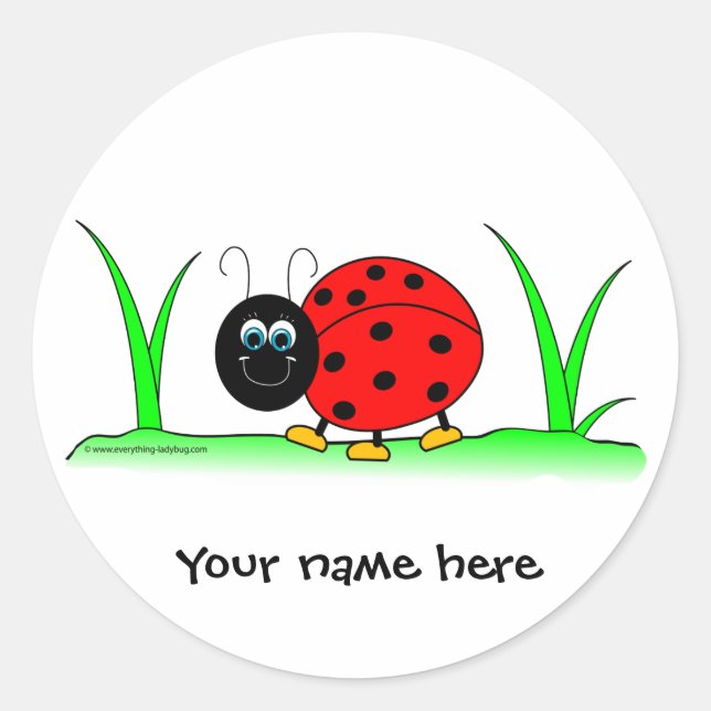 Adesivo Redondo Sticker Ladybug Personalizado (Frente)