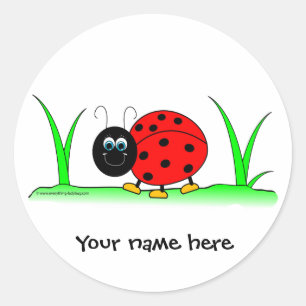 Adesivo Redondo Sticker Ladybug Personalizado