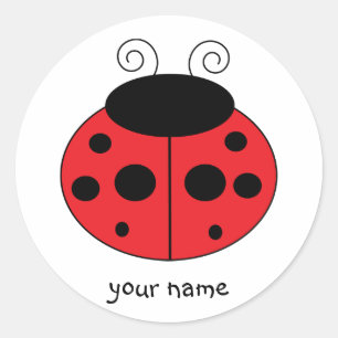 Adesivo Redondo Sticker Ladybug Personalizado
