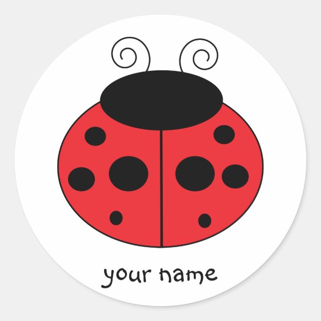 Adesivo Redondo Sticker Ladybug Personalizado (Frente)
