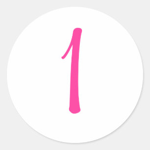 Adesivo Redondo Sticker Ladybug Rosa com Número