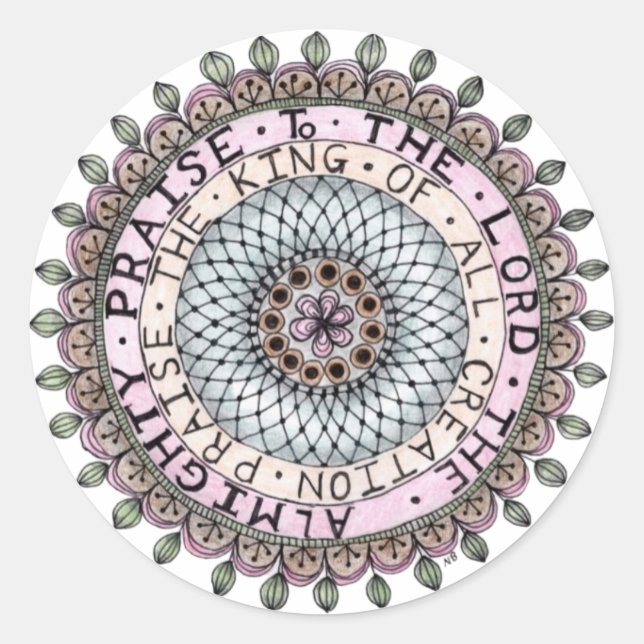 Adesivo Redondo Sticker Louva o Senhor Medalhão (Frente)