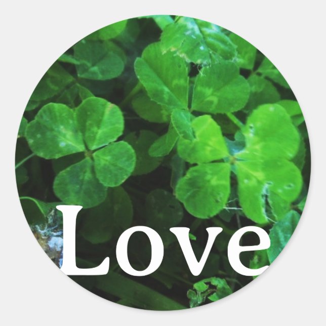 Adesivo Redondo Sticker 'Love' (Frente)