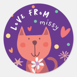 Adesivo Redondo Sticker 'love from'