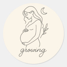 Sticker Minimalista da Linha de Gravidez Serene