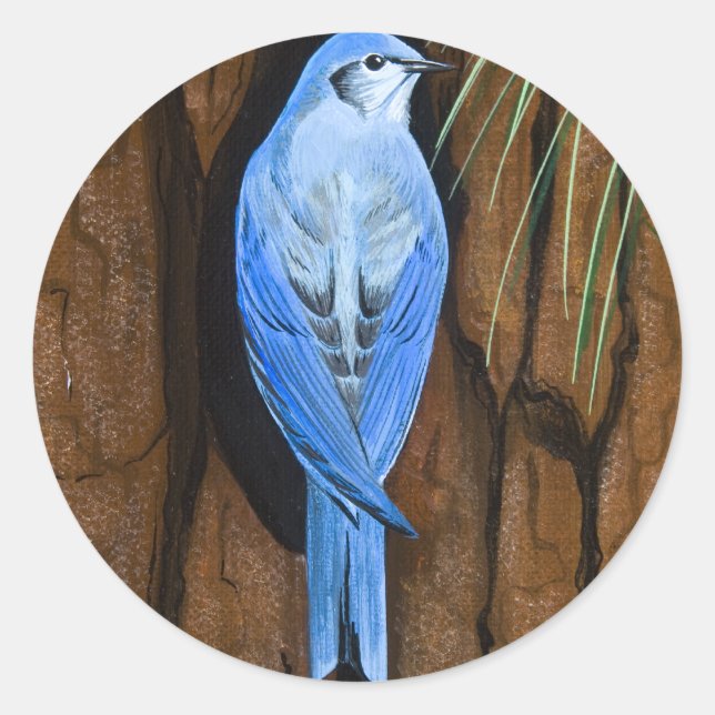 Adesivo Redondo Sticker "Mountain Bluebird" (Frente)