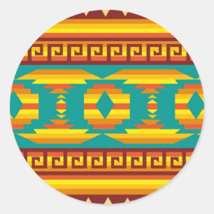 Adesivo Redondo Sticker "Native American Pattern"