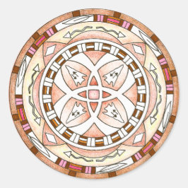 Adesivo Redondo Sticker Native American Southwestern mandala