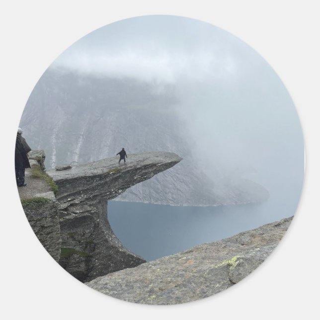 Adesivo Redondo Sticker of Trolltunga Norway (Frente)