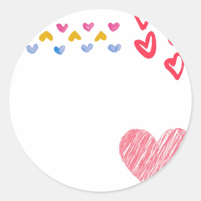 Adesivo Redondo Sticker Pack - Heart (Frente)