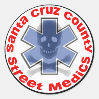 Adesivo Redondo Sticker - Papais noeis da Cruz County Street Medic