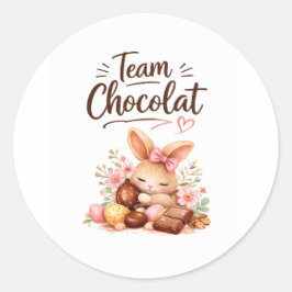 Adesivo Redondo sticker Pâques gourmand lapin chocolat