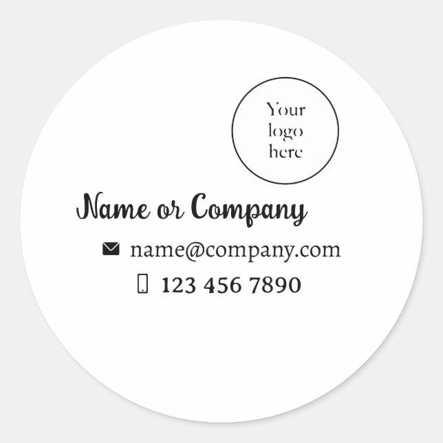 Adesivo Redondo Sticker para, logo y datos (Frente)
