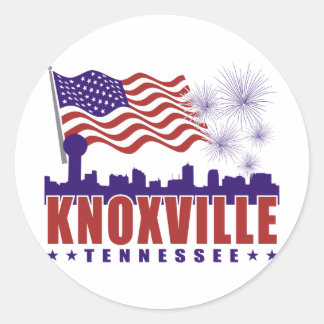 Adesivo Redondo Sticker Patriótico do Tennessee Knoxville