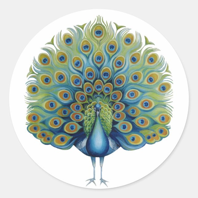 Adesivo Redondo Sticker Peacock (Frente)
