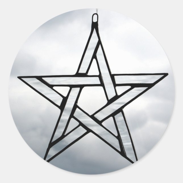 Adesivo Redondo Sticker "Pentagrama" (Frente)