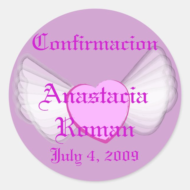 Adesivo Redondo Sticker-Personalizar "Confirmação" (Frente)