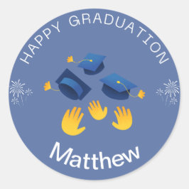 Adesivo Redondo Sticker - Personalizar Graduação Feliz - Adicionar