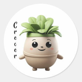 Adesivo Redondo Sticker Pipo Crecer – Diseño Inspirador