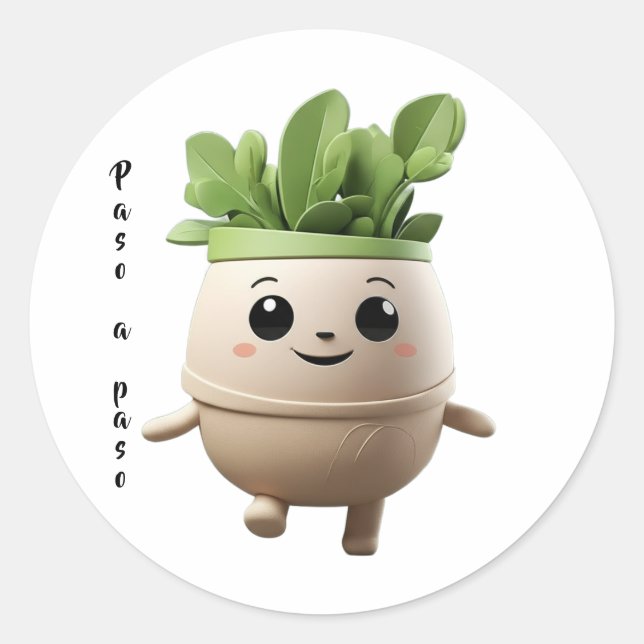 Adesivo Redondo Sticker Pipo Paso a Paso – Constancia Diaria (Frente)
