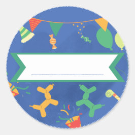 Adesivo Redondo Sticker Prénom Anniversaire Enfant 2 - 7 ans