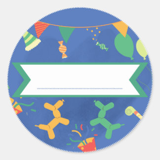 Adesivo Redondo Sticker Prénom Anniversaire Enfant 2 - 7 ans