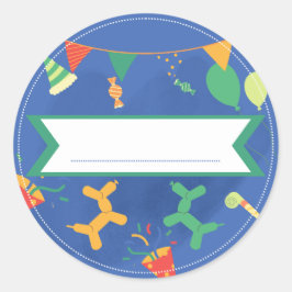 Adesivo Redondo Sticker Prénom Grand Anniversaire Enfant 2 - 7 ans