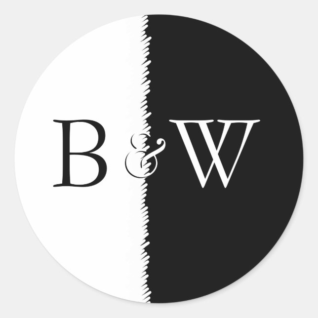 Adesivo Redondo Sticker Preto e Branco (Frente)