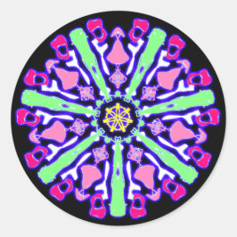 Adesivo Redondo Sticker psychédélique coloré n°3