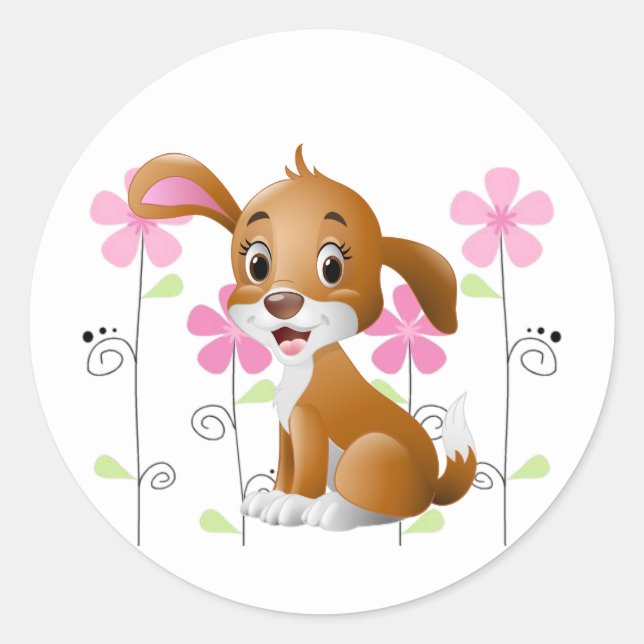 Adesivo Redondo Sticker-Puppy (Frente)