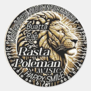 Adesivo Redondo Sticker Rasta Poleman