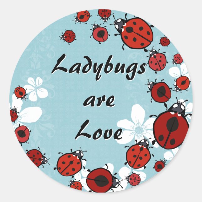 Adesivo Redondo Sticker Red Ladybugs (Frente)