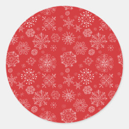 Adesivo Redondo Sticker Red Snowflake