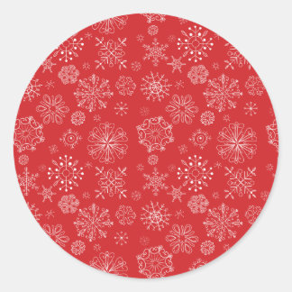 Adesivo Redondo Sticker Red Snowflake