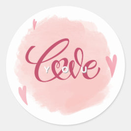 Adesivo Redondo Sticker rond romantique "Love You" 