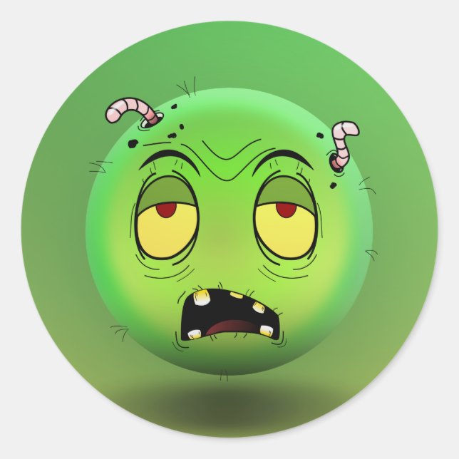 Adesivo Redondo Sticker Rond Zombiemoji (Frente)