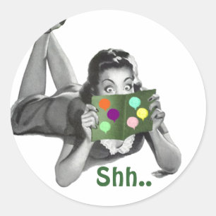 Adesivo Redondo Sticker Shh... Festas de surpresas de diversão re