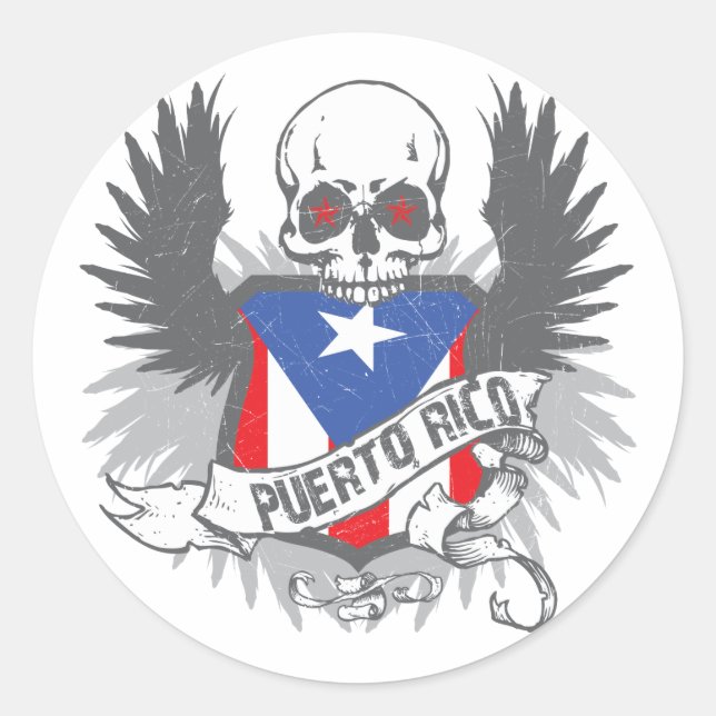 Adesivo Redondo Sticker Star Porto Rico (Frente)