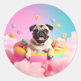 Adesivo Redondo Sticker süßer Mops