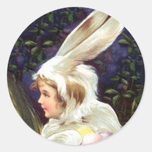 Adesivo Redondo Sticker Sweet Antiique Bunny Costume