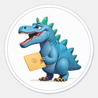 Adesivo Redondo Sticker - Tema Dino para Partidos Dinossauros
