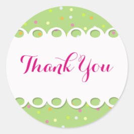 Adesivo Redondo Sticker - Thank You - Fondo Verde
