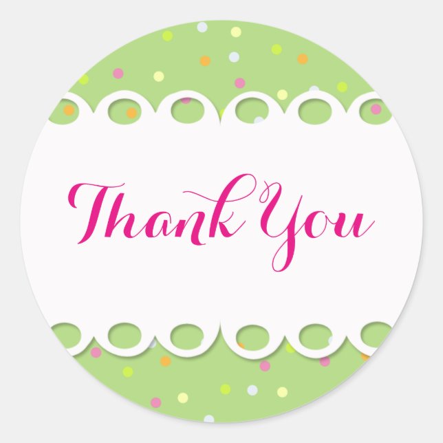 Adesivo Redondo Sticker - Thank You - Fondo Verde (Frente)