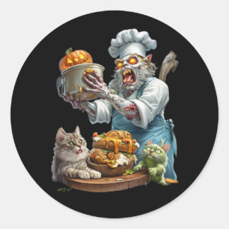 Adesivo Redondo Sticker. The creepy cook is cooking.