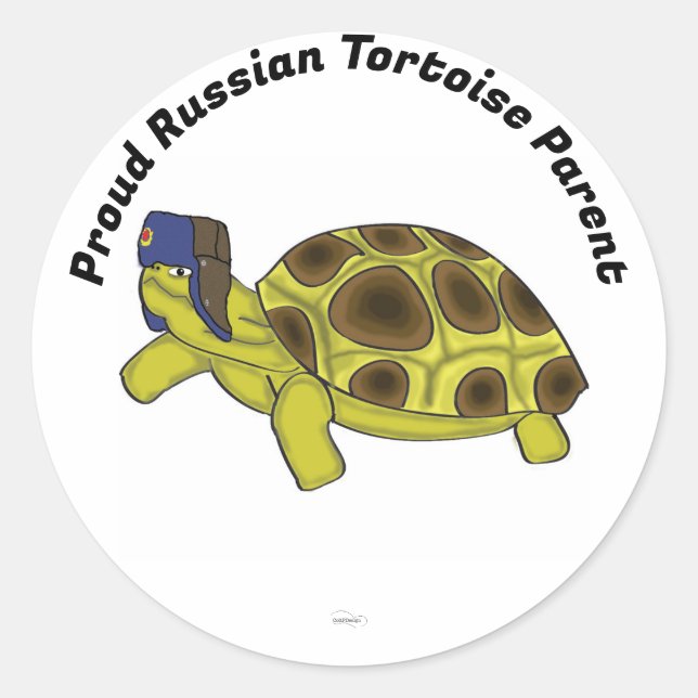 Adesivo Redondo Sticker Tortoise Russo (Frente)