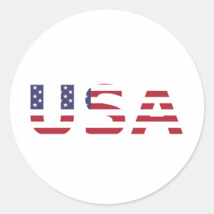 Adesivo Redondo Sticker USA