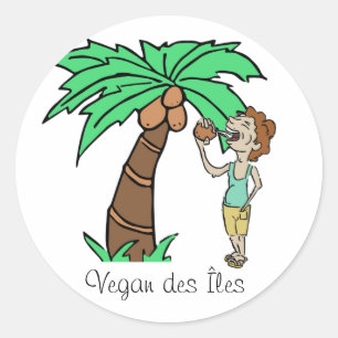 Adesivo Redondo Sticker Vegan das ilhas