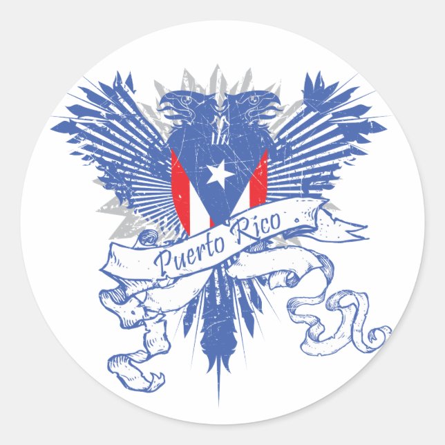 Adesivo Redondo Sticker Winged Porto Rico (Frente)